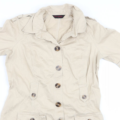 Miss Selfridge Womens Beige   Overcoat Coat Size 14