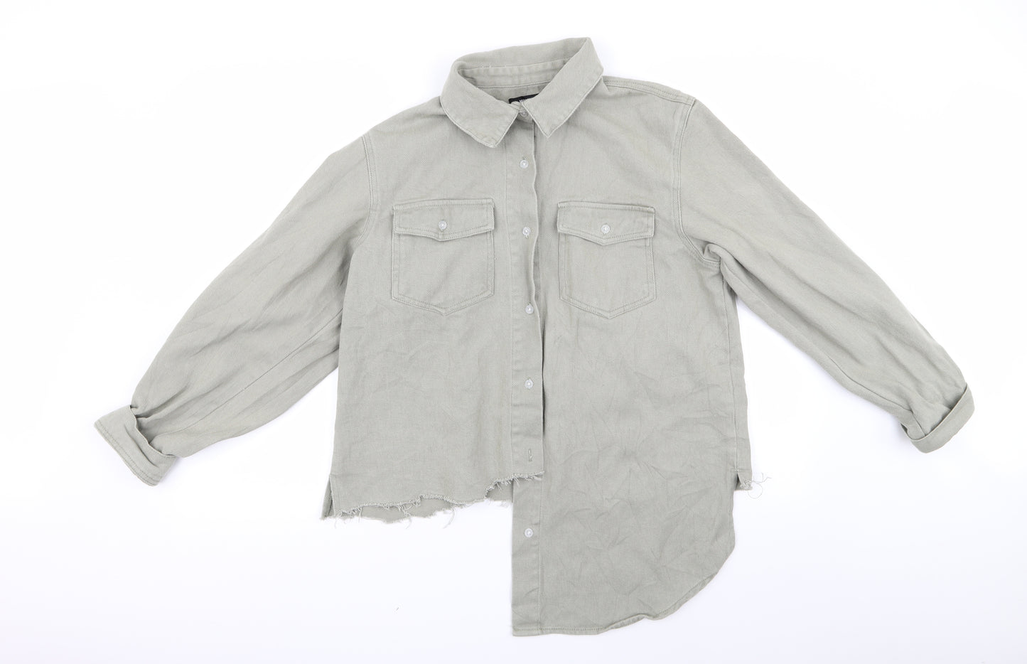 Missguided Womens Green   Basic Button-Up Size 8