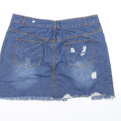 Preworn Womens Blue  Denim Straight & Pencil Set Size XL