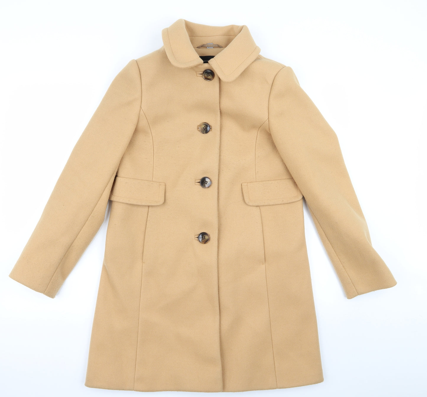 Dorothy Perkins Womens Beige   Overcoat Coat Size 8