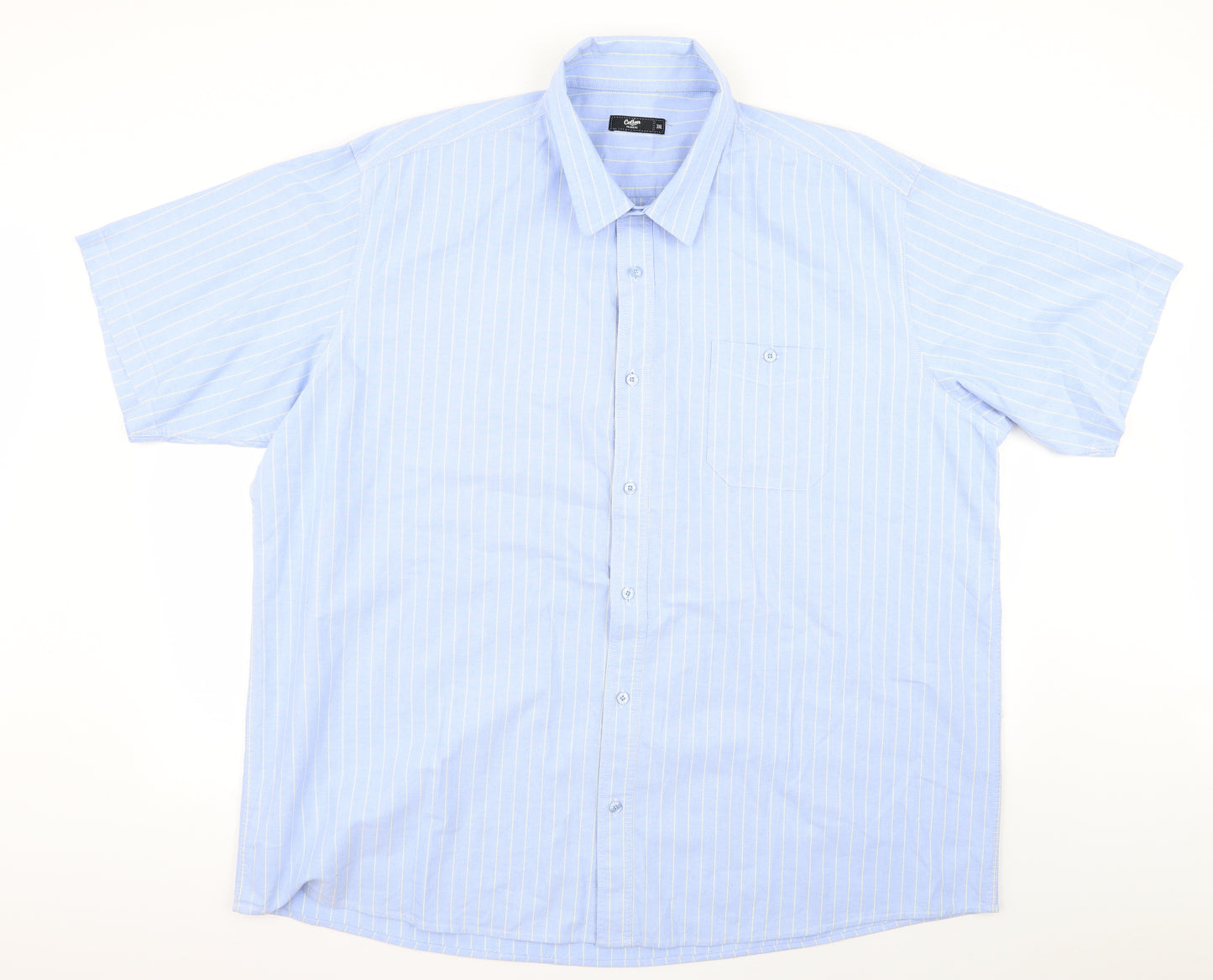 George Mens Blue Striped   Button-Up Size 3XL