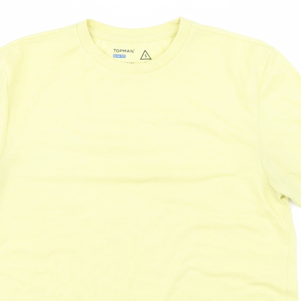 Topman Mens Yellow    T-Shirt Size S