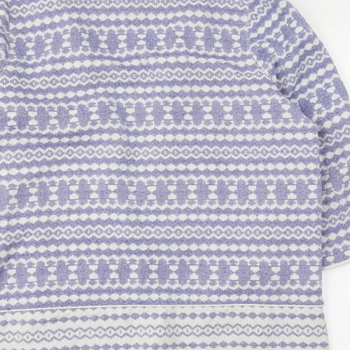 George Womens Blue Fair Isle  Jacket Coatigan Size 18