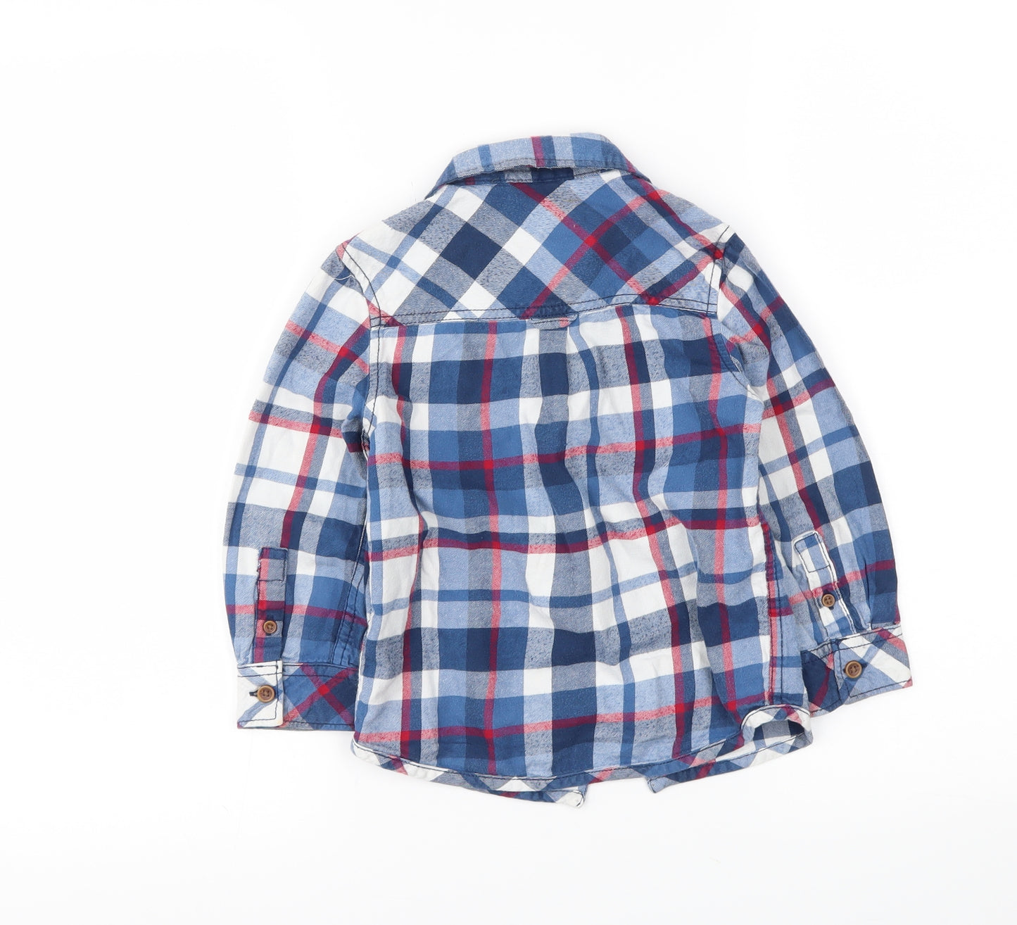 John Lewis Boys Blue Plaid  Basic Button-Up Size 3 Years