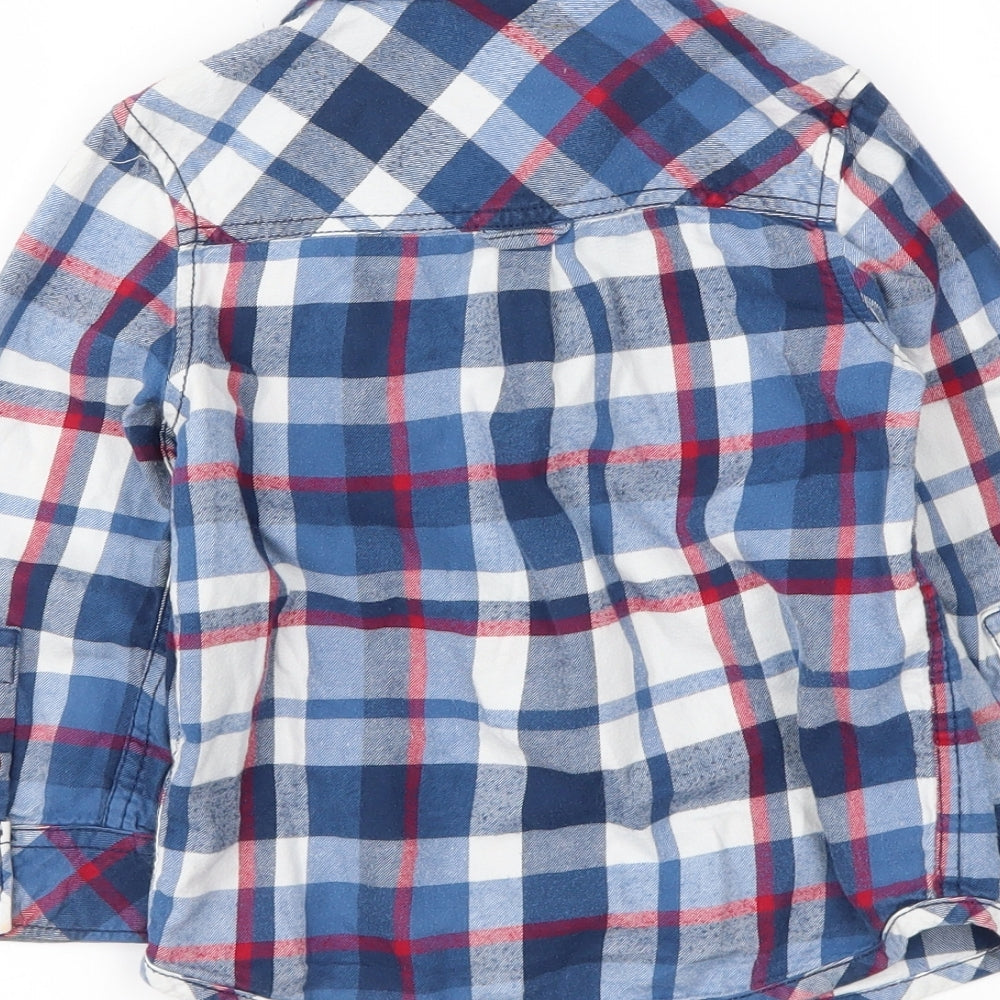 John Lewis Boys Blue Plaid  Basic Button-Up Size 3 Years