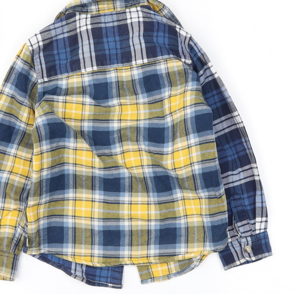 NEXT Boys Blue Plaid  Basic Button-Up Size 3-4 Years