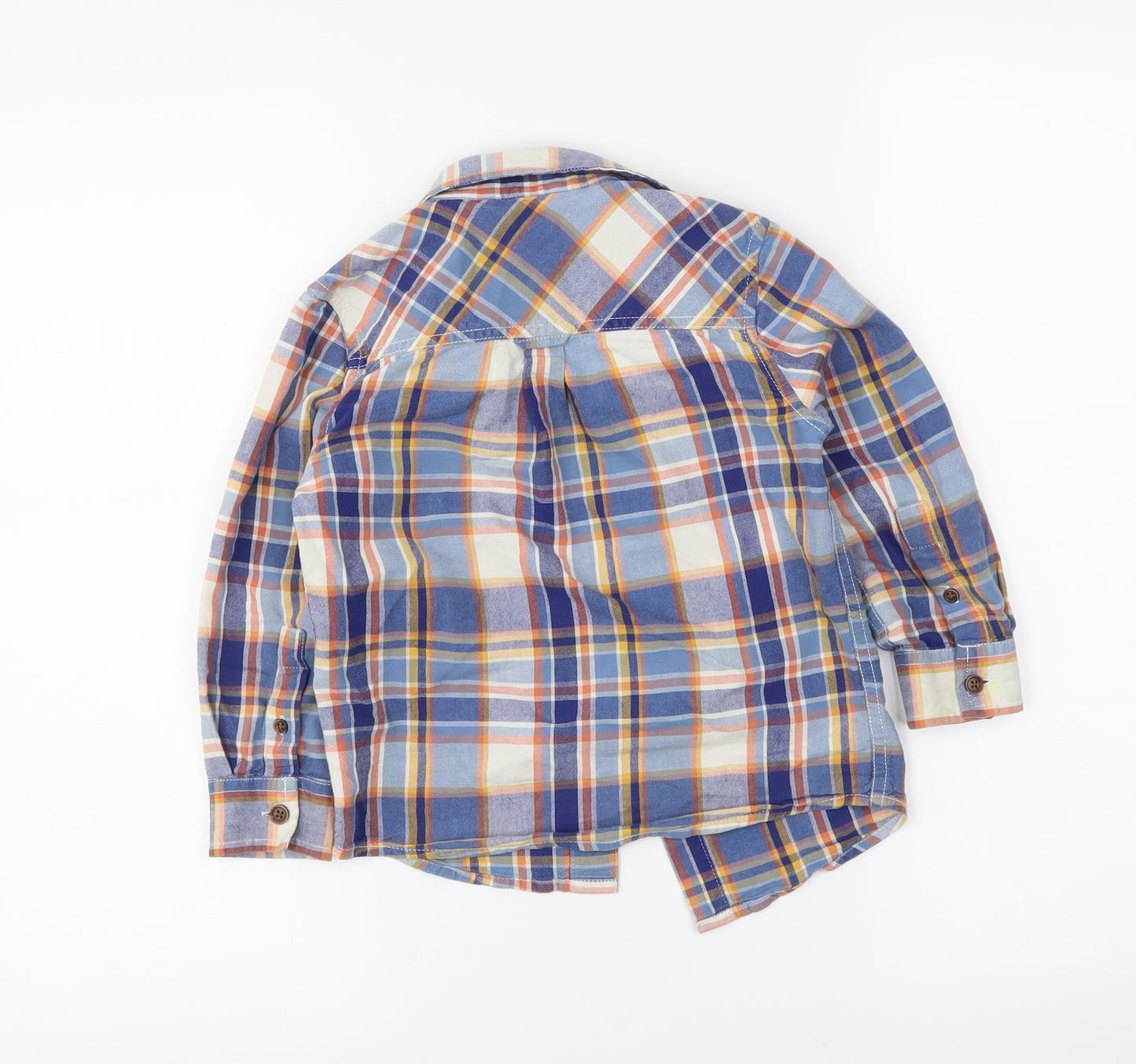 John Lewis Boys Blue Plaid  Basic Button-Up Size 4 Years