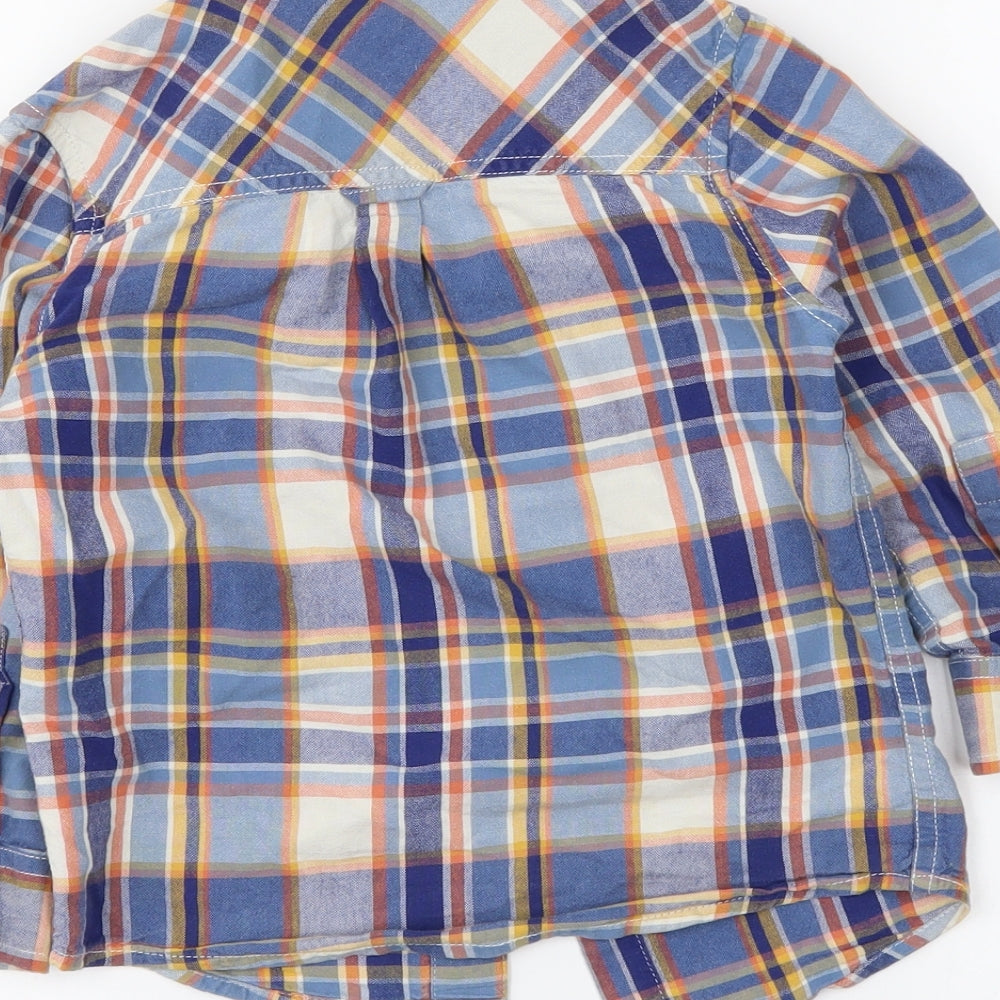 John Lewis Boys Blue Plaid  Basic Button-Up Size 4 Years