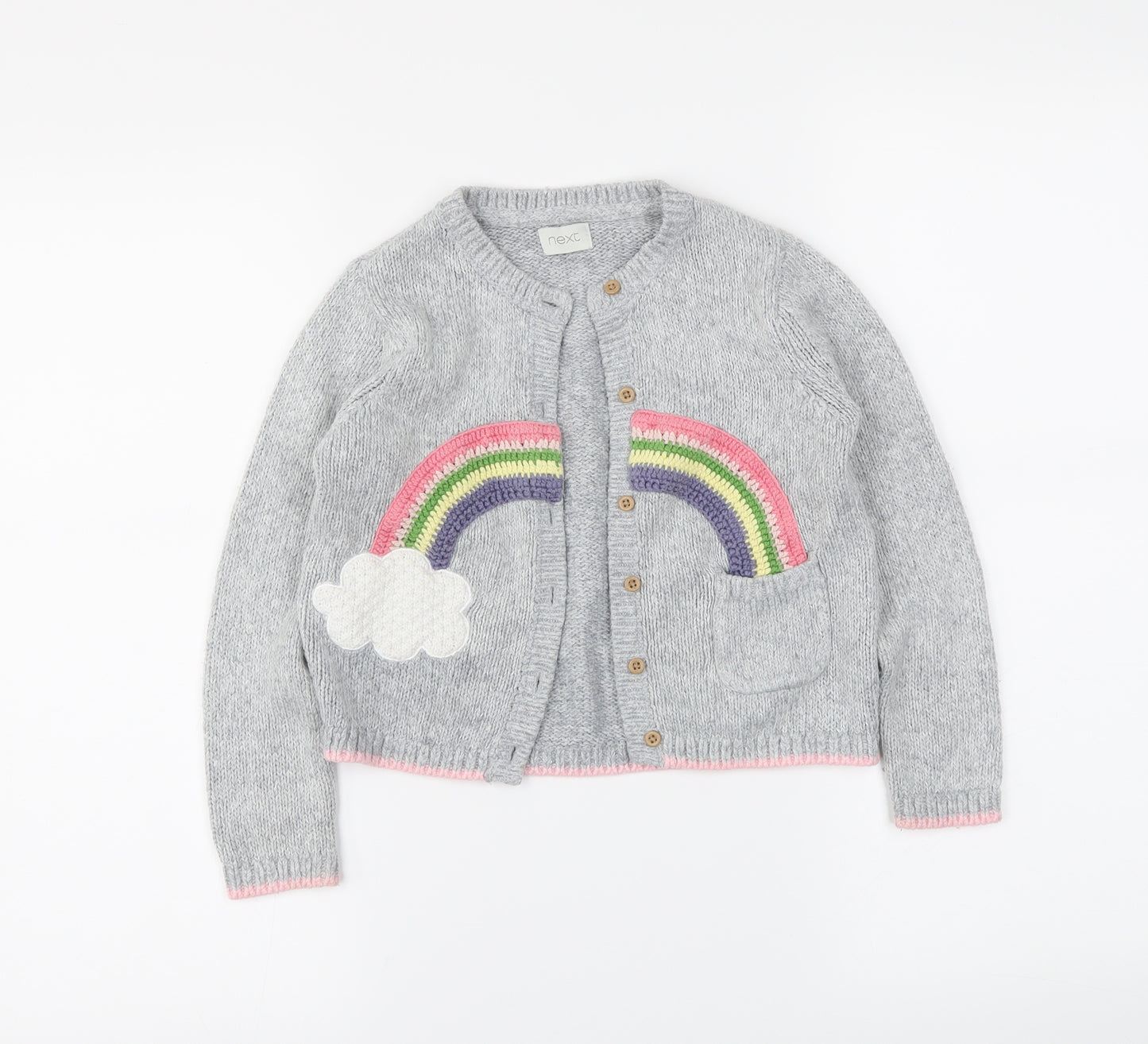 NEXT Girls Grey   Cardigan Jumper Size 4-5 Years