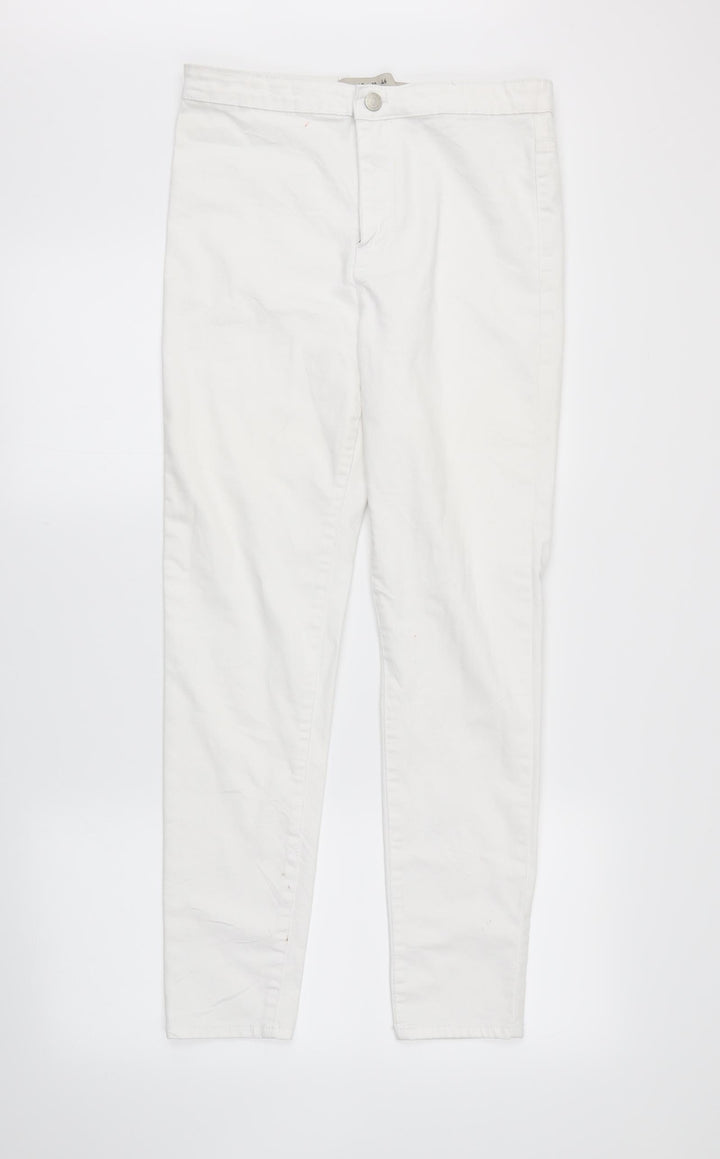 DenimCo Womens White Denim Skinny Jeans Size 14 L26 in