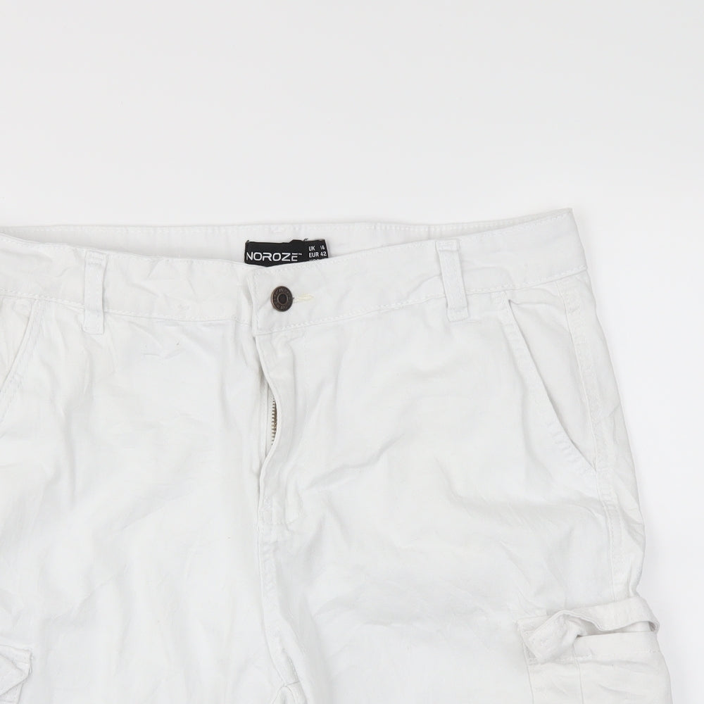 Noroze Womens White   Cargo Shorts Size 14