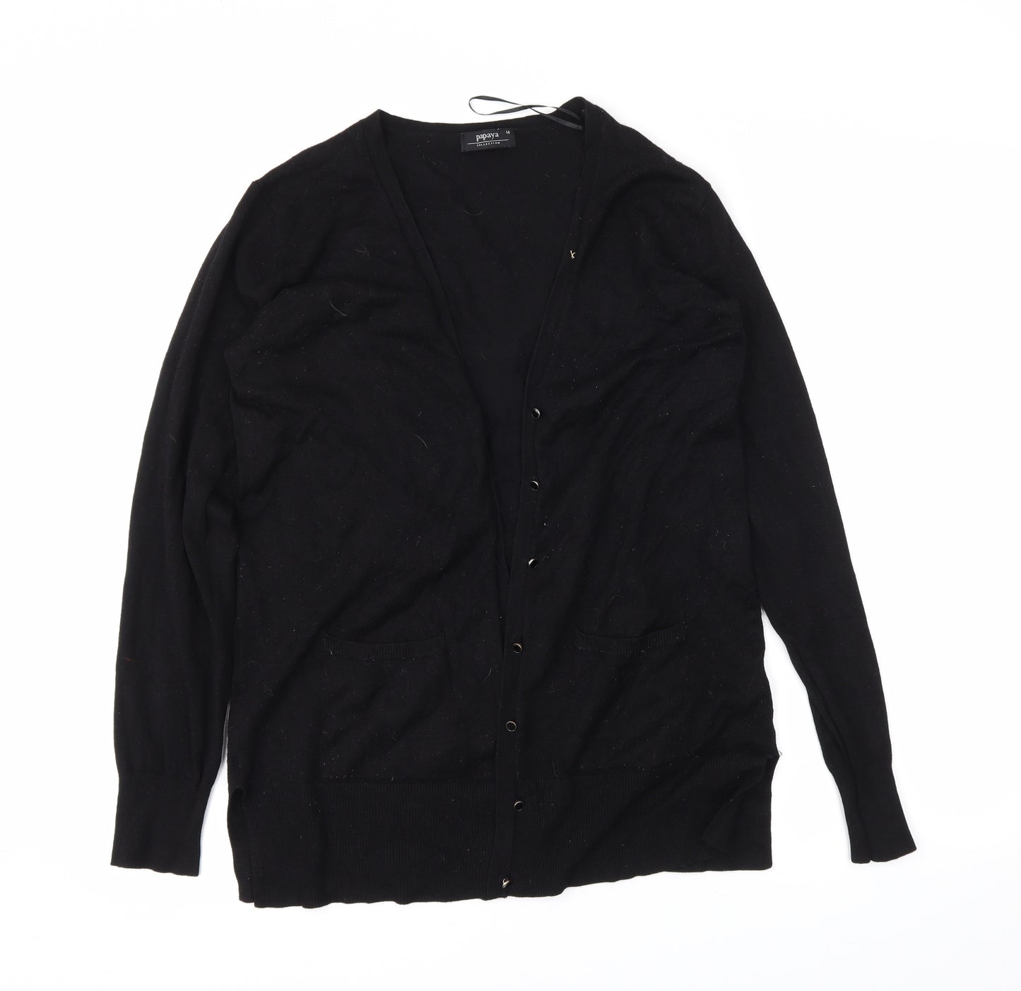 Papaya Womens Black   Cardigan Jumper Size 14