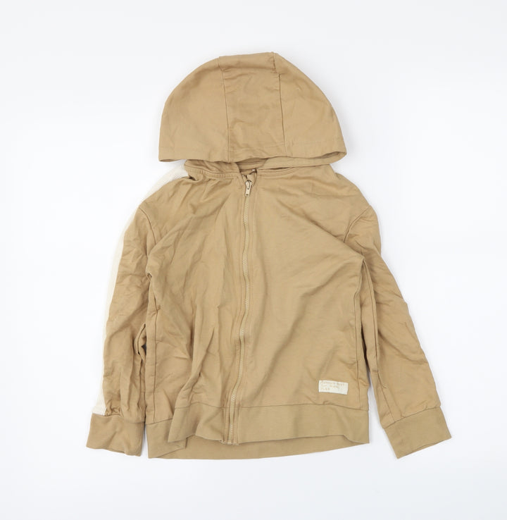 geogre Boys Beige   Full Zip Hoodie Size 6-7 Years