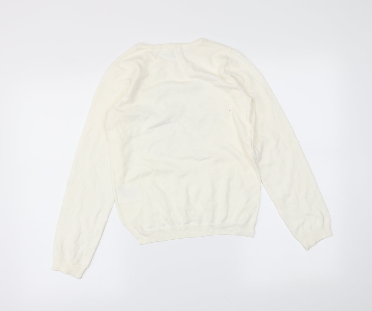 H&M Girls Ivory   Henley Jumper Size 9-10 Years