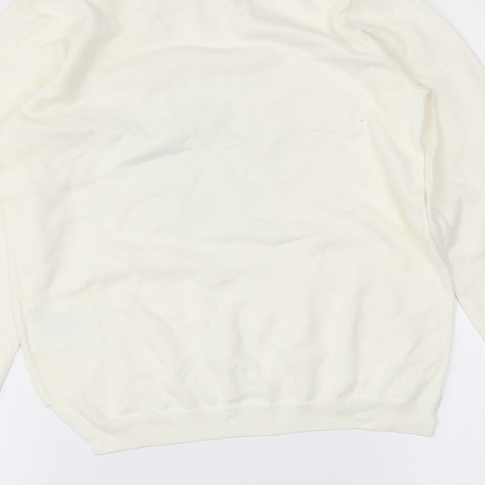 H&M Girls Ivory   Henley Jumper Size 9-10 Years