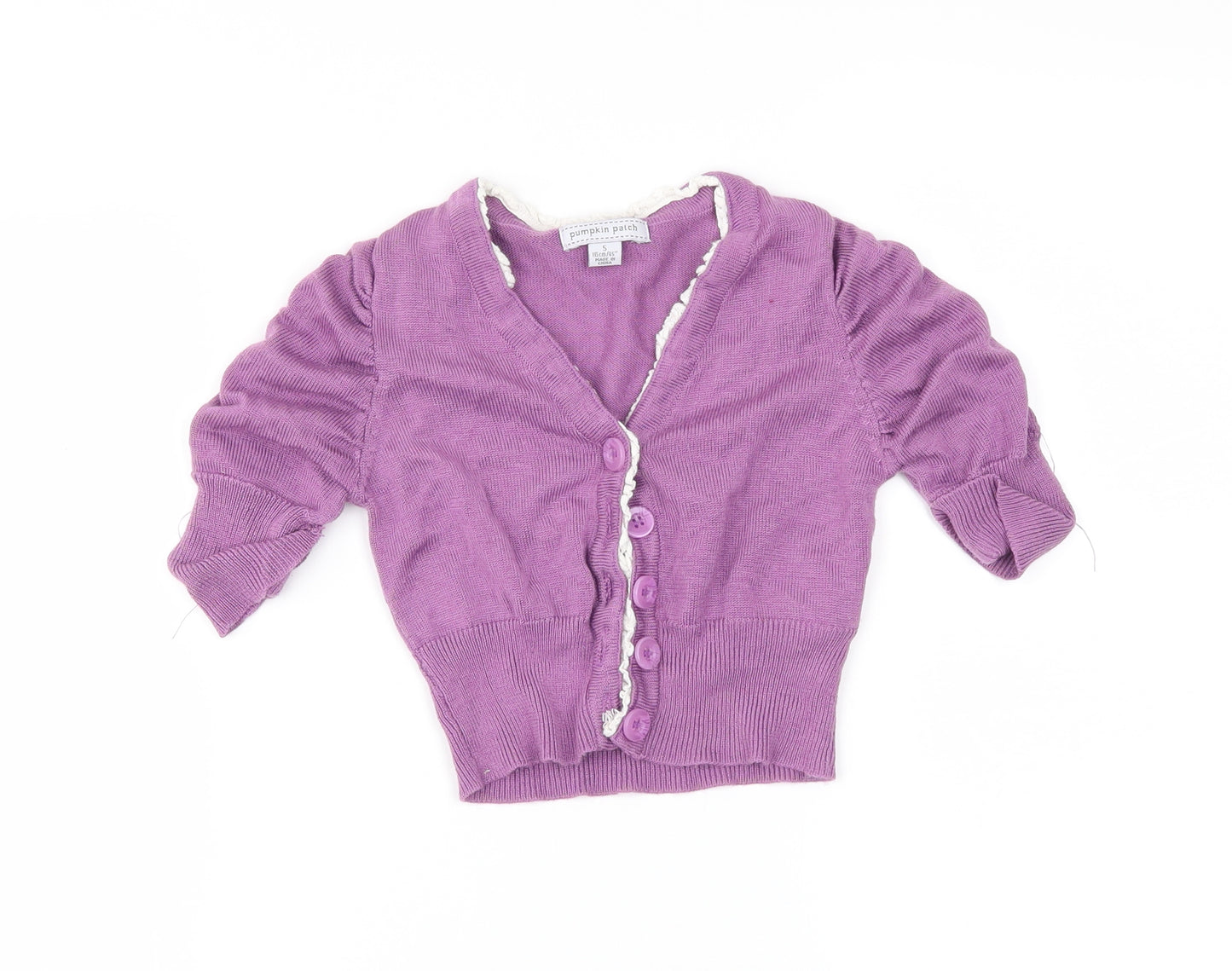 Pumpkin Patch Girls Purple   Cardigan Jumper Size 5 Years