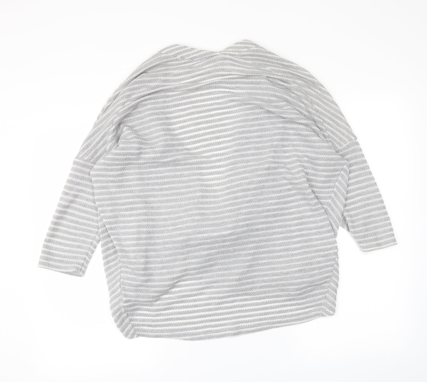 Papaya Womens Grey Striped  Wrap Jumper Size 8