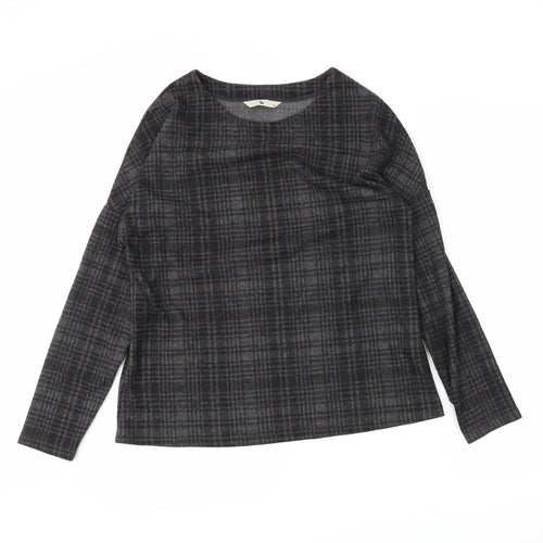 TU Womens Grey Plaid  Shrug Jumper Size 10