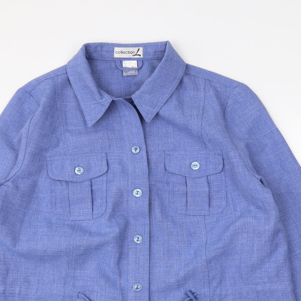collection Womens Blue   Basic Button-Up Size 14