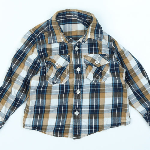 Little Rebel Baby Blue Plaid  Basic Button-Up Size 12-18 Months