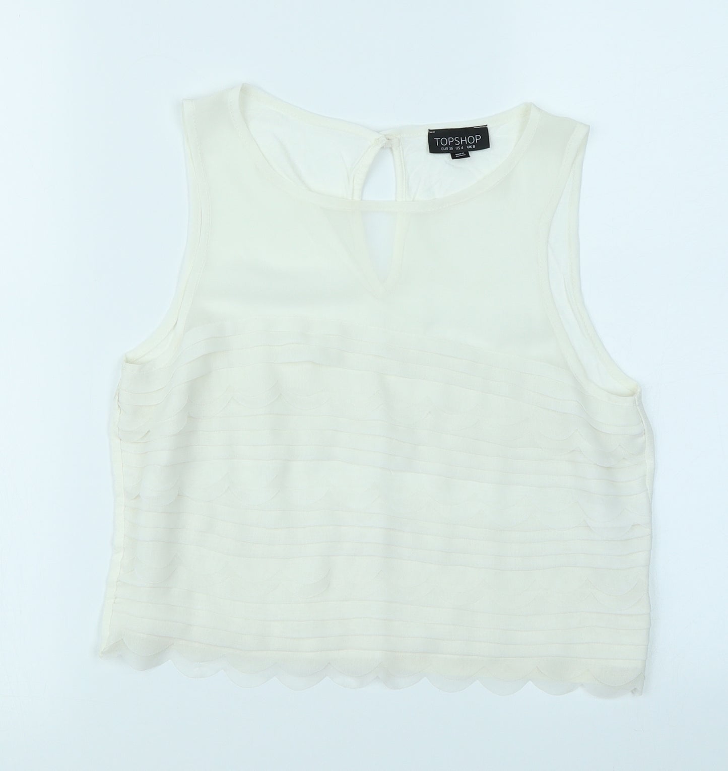 Topshop Womens White   Cropped Tank Size 8