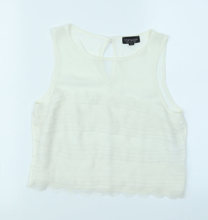 Topshop Womens White   Cropped Tank Size 8
