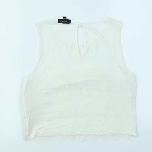 Topshop Womens White   Cropped Tank Size 8