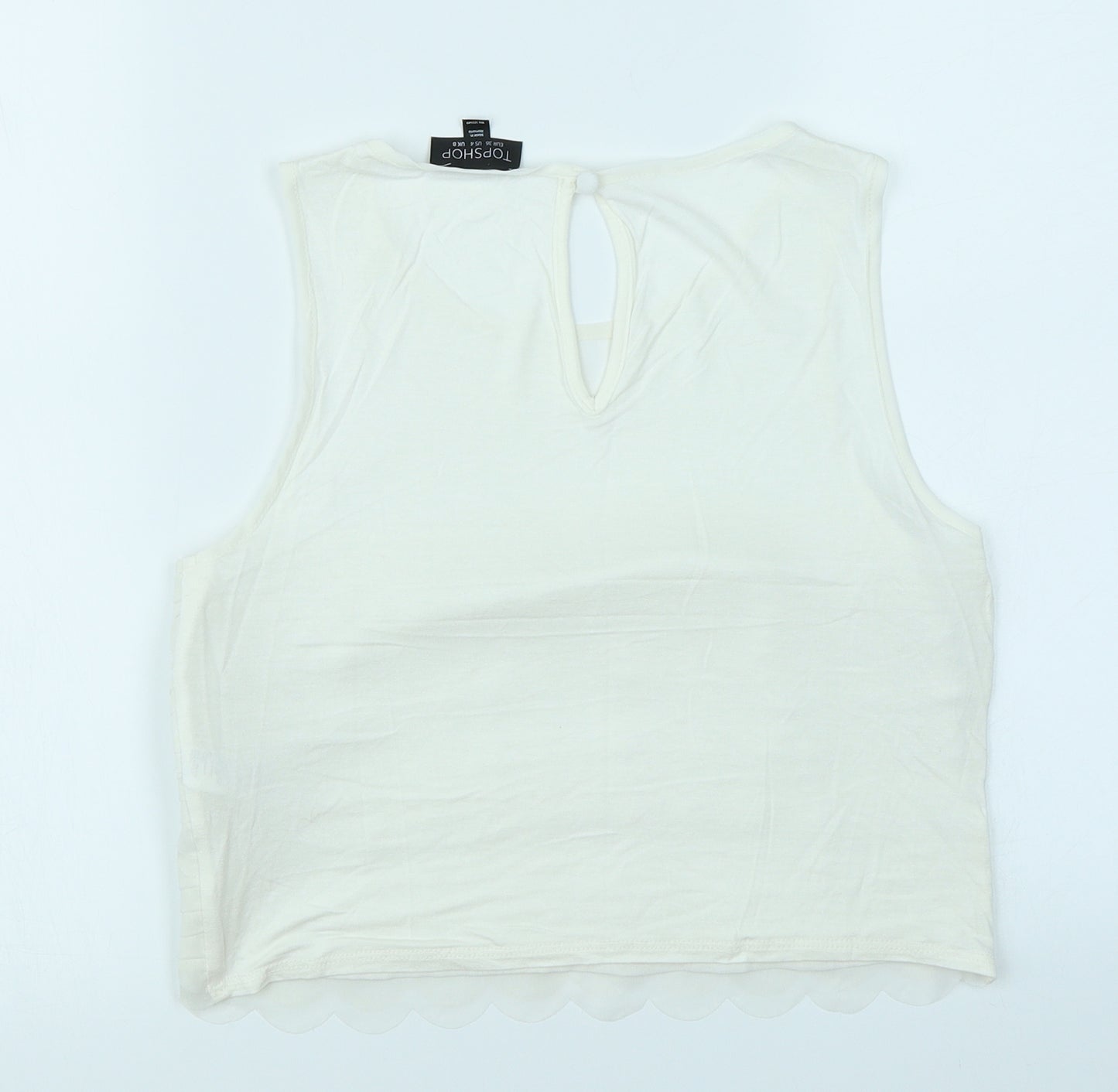 Topshop Womens White   Cropped Tank Size 8