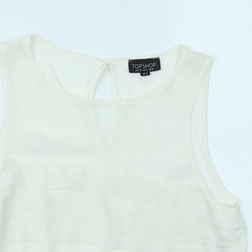 Topshop Womens White   Cropped Tank Size 8