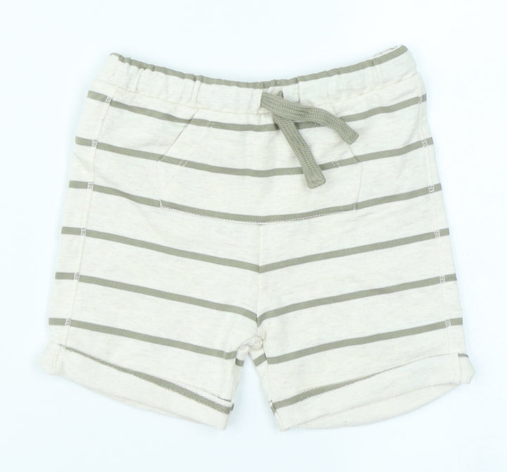Fred & Flo Boys Beige Striped Capri Trousers Size 9-12 Months