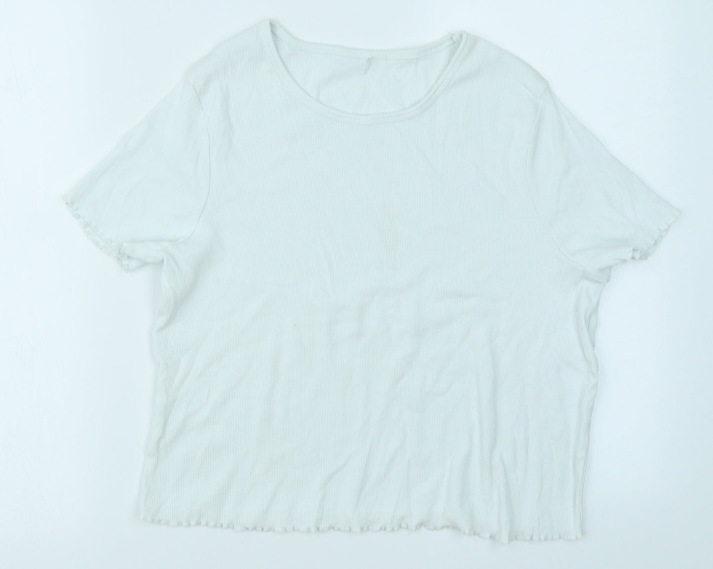 George Womens White   Basic T-Shirt Size 20  - Lettuce Edging
