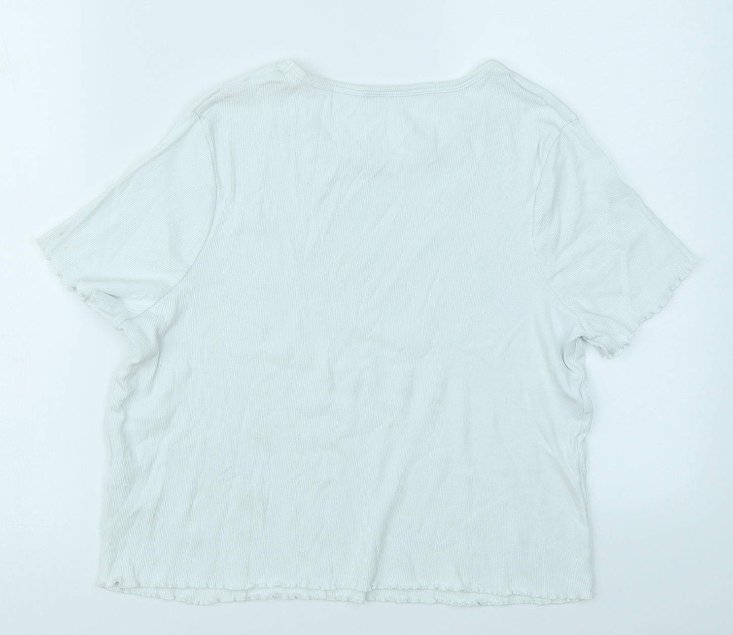 George Womens White   Basic T-Shirt Size 20  - Lettuce Edging