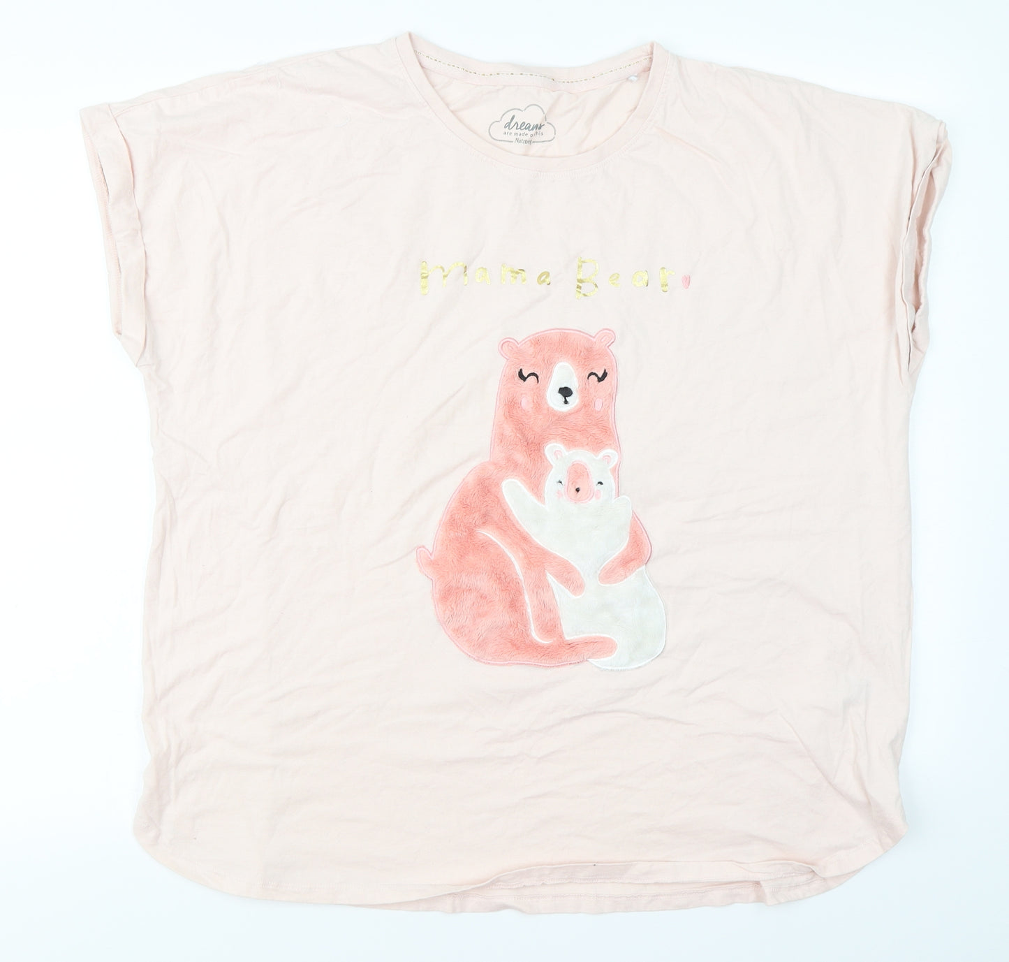 Nutmeg Womens Pink   Basic T-Shirt Size 20