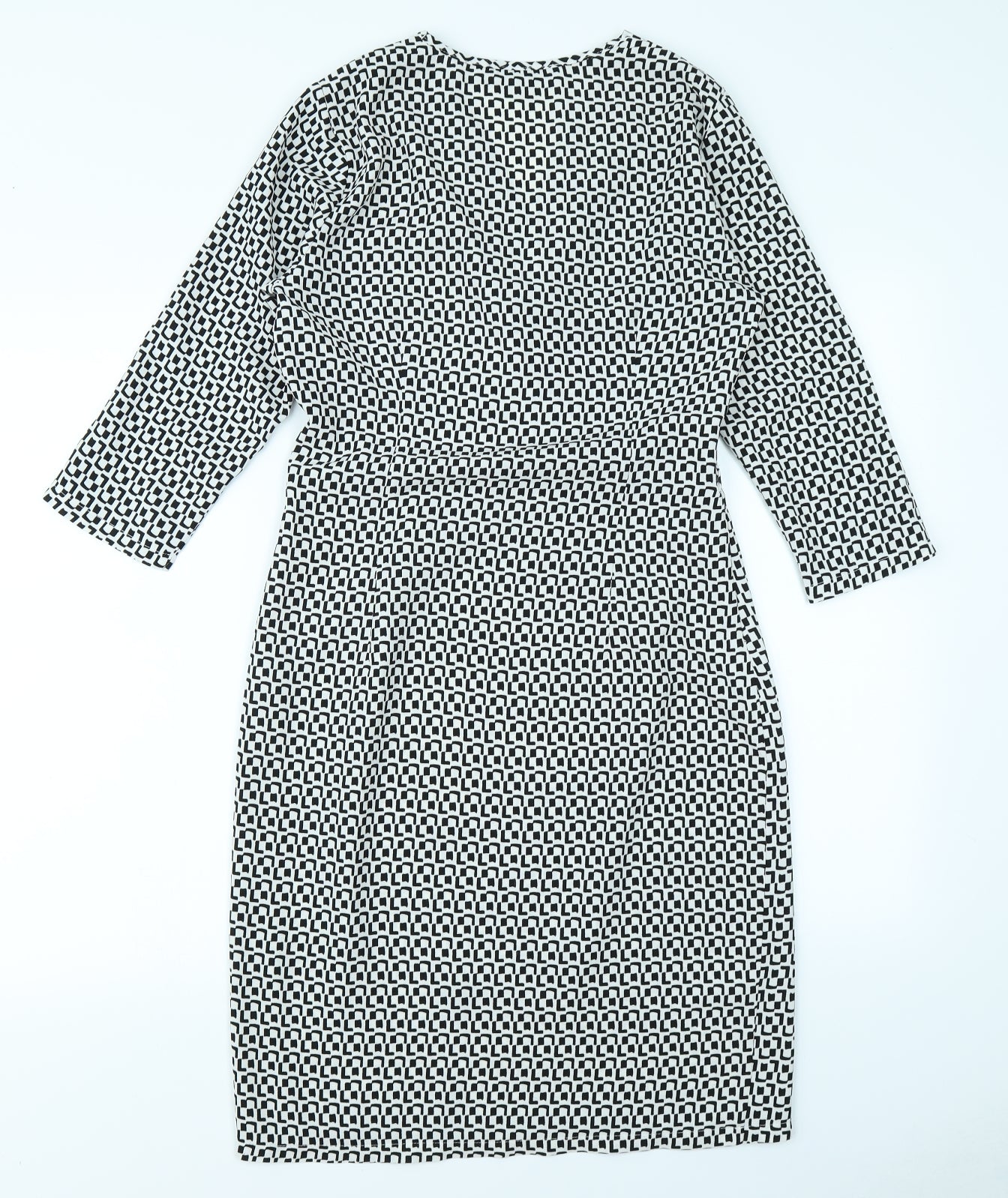 Collection Womens White Geometric  Skater Dress  Size 10