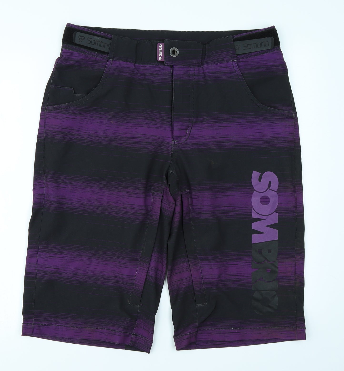 Sombrio Mens Purple Striped  Athletic Shorts Size L