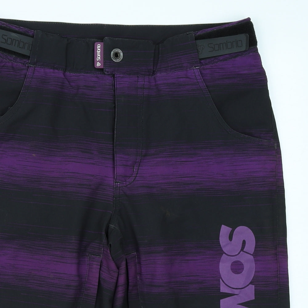 Sombrio Mens Purple Striped  Athletic Shorts Size L