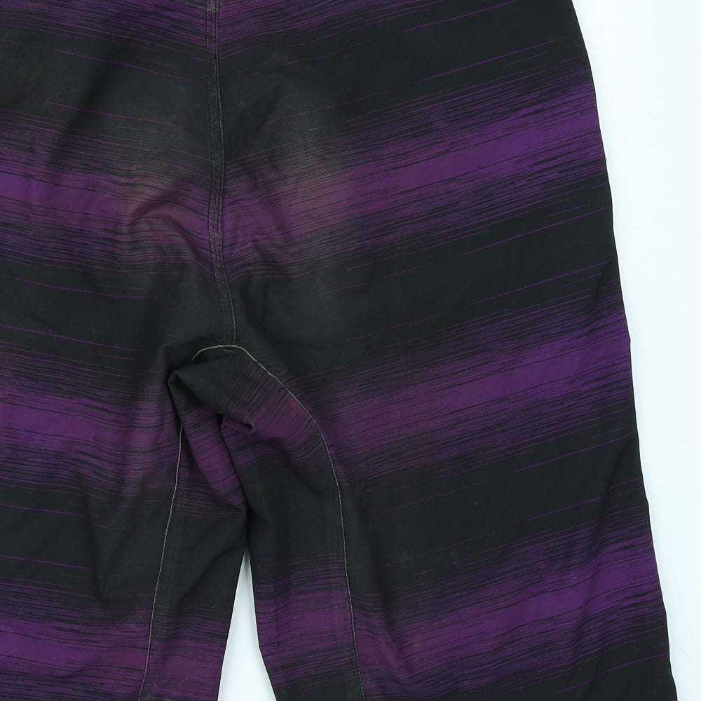 Sombrio Mens Purple Striped  Athletic Shorts Size L