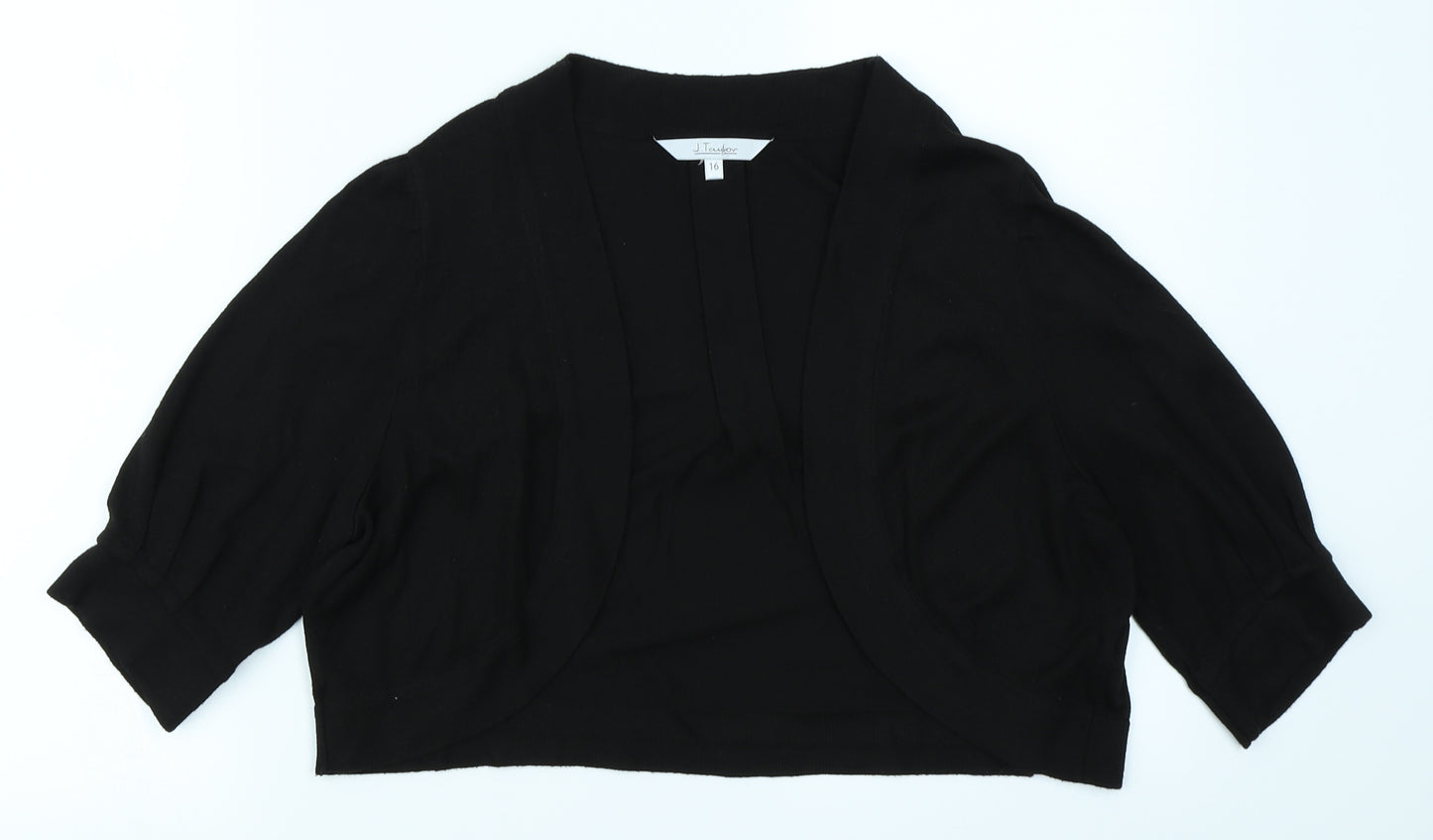 J Taylor Womens Black  Knit Cardigan Jumper Size 16