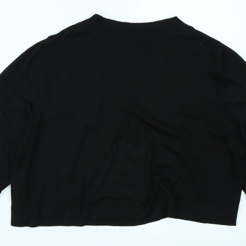 J Taylor Womens Black  Knit Cardigan Jumper Size 16