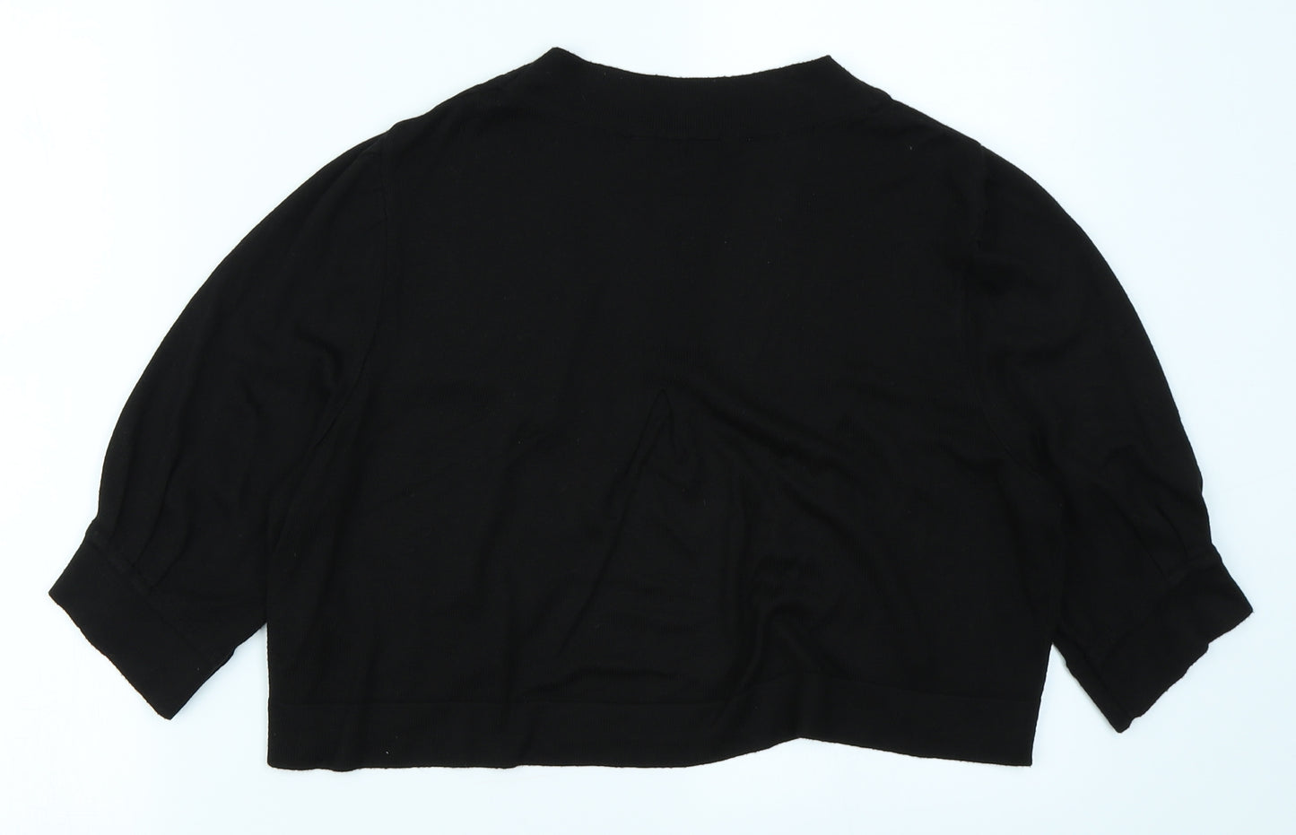 J Taylor Womens Black  Knit Cardigan Jumper Size 16