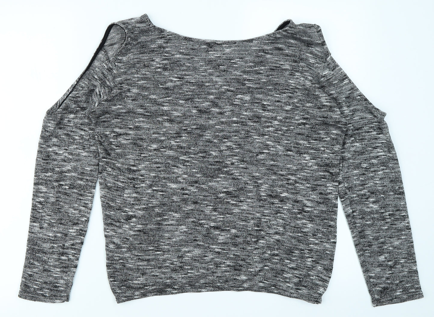 Miss Selfridge Womens Grey   Basic T-Shirt Size 14  - Cold Shoulder