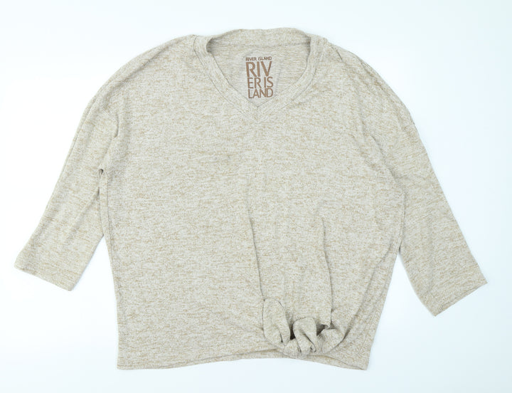 River Island Womens Beige Basic T-Shirt Size S