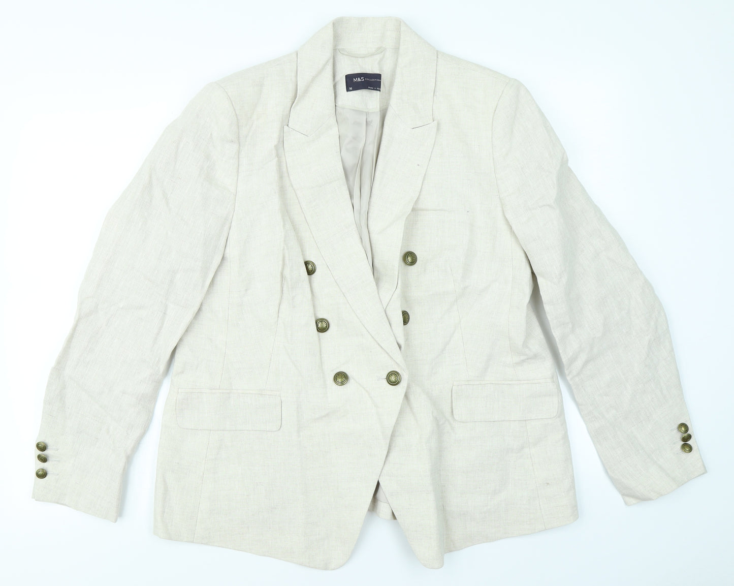 M&S Collection Womens Ivory   Jacket Blazer Size 16