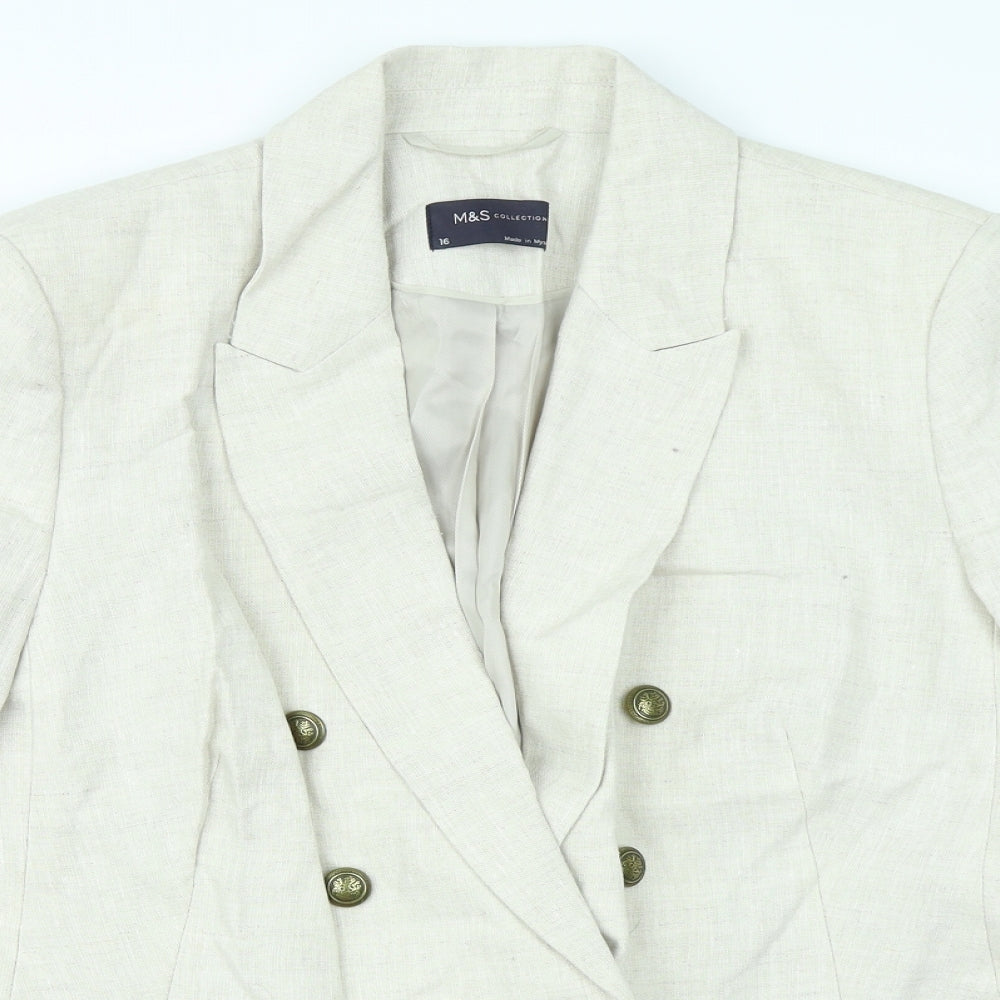 M&S Collection Womens Ivory   Jacket Blazer Size 16