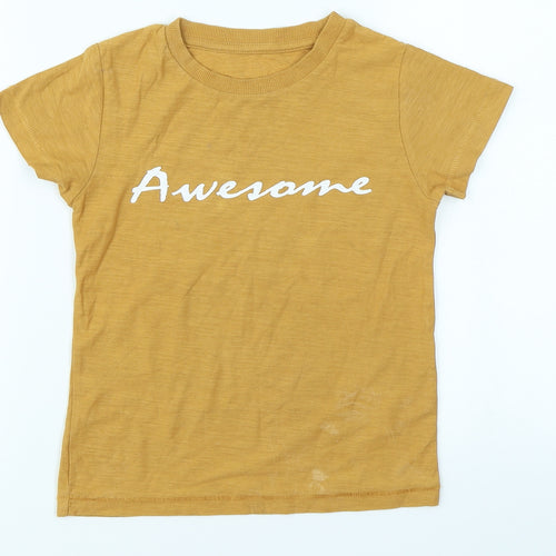 Matalan Boys Yellow   Basic T-Shirt Size 4-5 Years