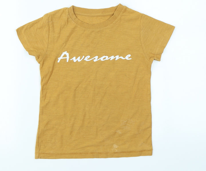 Matalan Boys Yellow Basic T-Shirt Size 4-5 Years