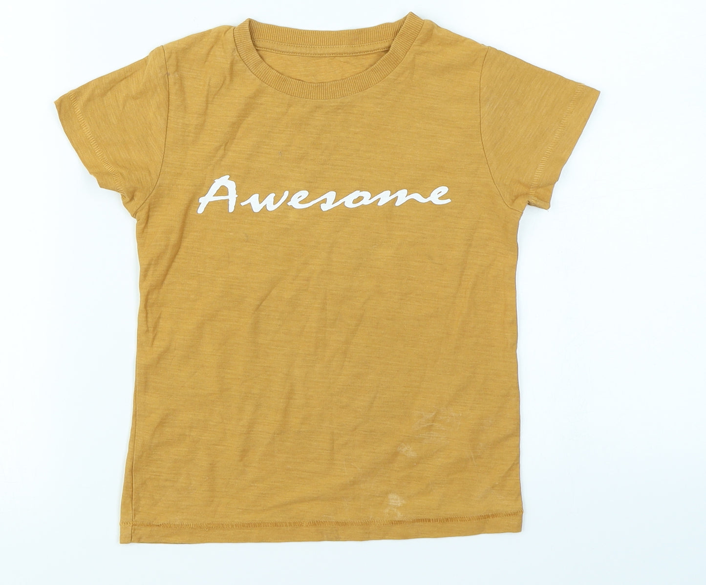 Matalan Boys Yellow   Basic T-Shirt Size 4-5 Years