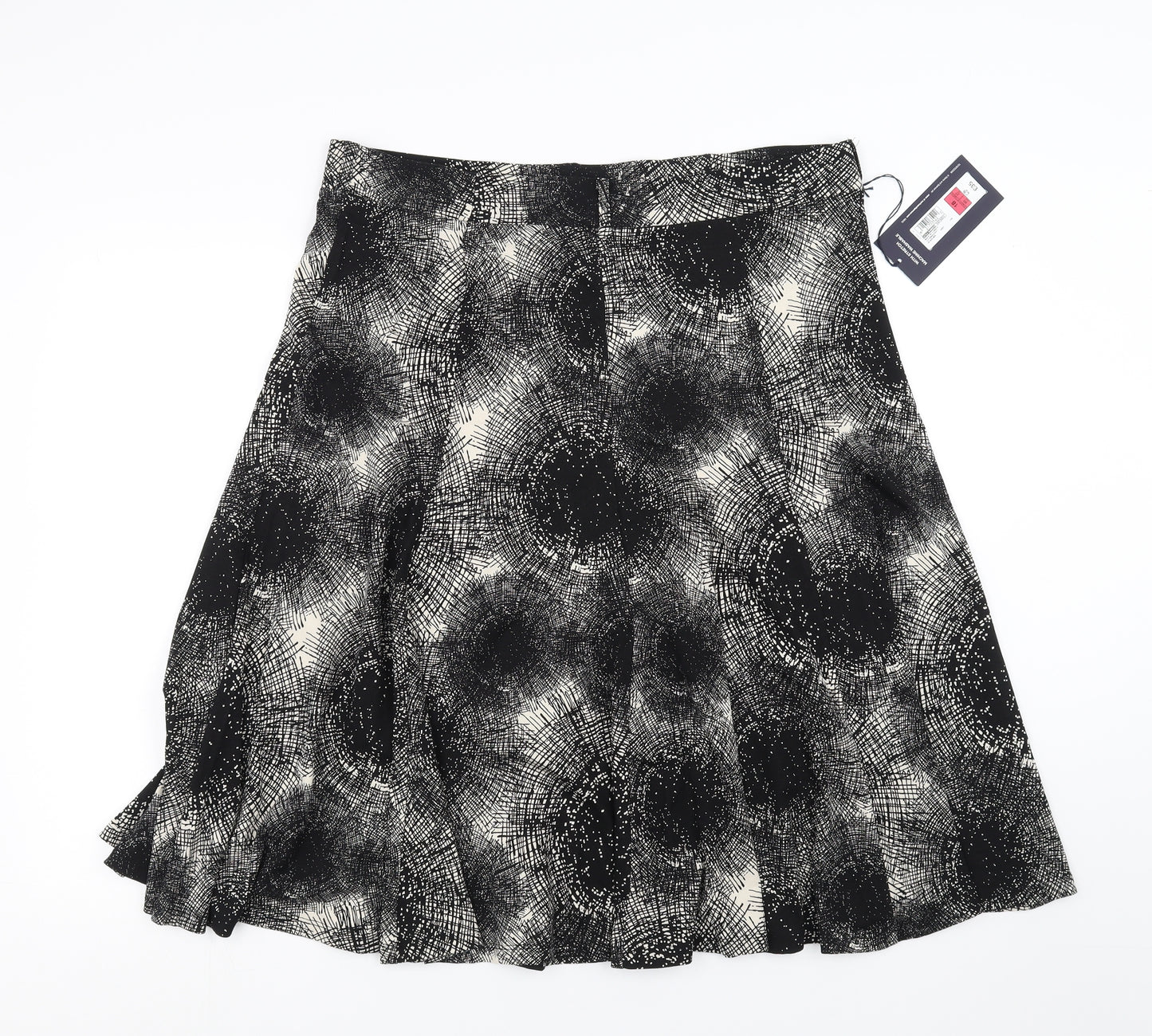 Marks and Spencer Womens Black Geometric  A-Line Skirt Size 18