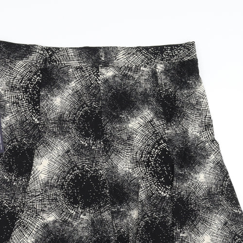 Marks and Spencer Womens Black Geometric  A-Line Skirt Size 18