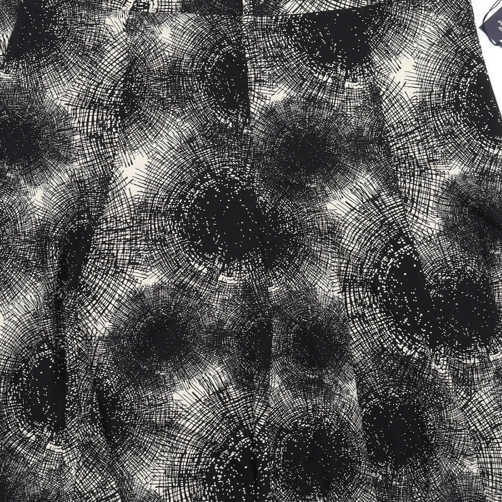 Marks and Spencer Womens Black Geometric  A-Line Skirt Size 18